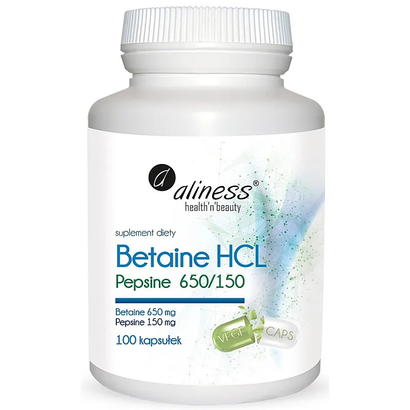 ALINESS Betaine HCL Pepsine 650/150mg 100 caps