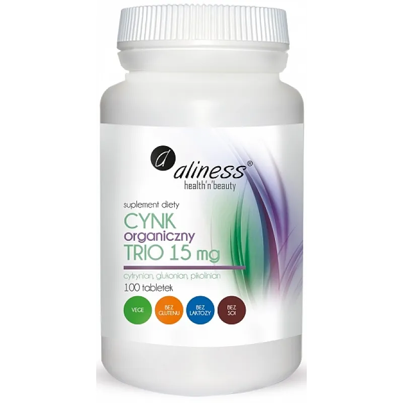 ALINESS Cynk Organiczny Trio 15mg 100 tab.