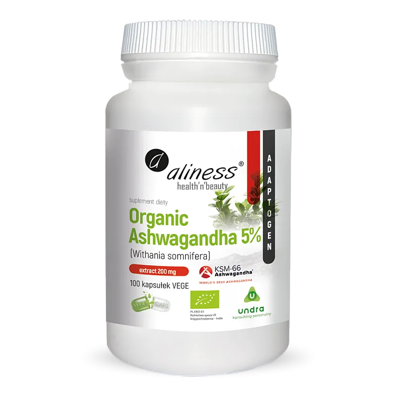 ALINESS Organic Ashwagandha 5% 100 kaps.