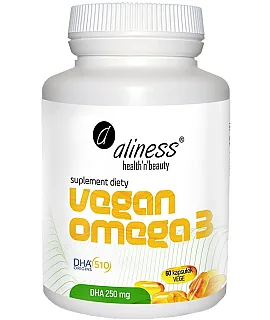 ALINESS Vegan Omega 3 DHA 250mg 60 kaps.