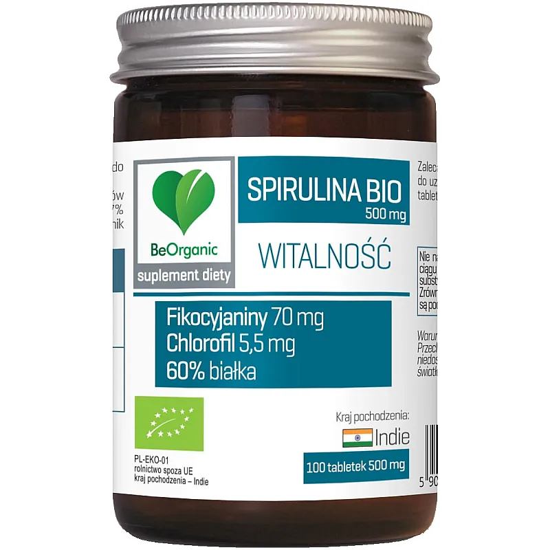 BEORGANIC Spirulina BIO 500mg 100 tab.