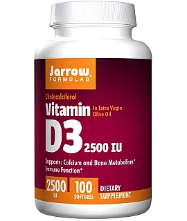 JARROW Vitamin D3 2500IU 100 softgels