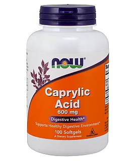 NOW FOODS Caprylic Acid 600mg 100 kaps.