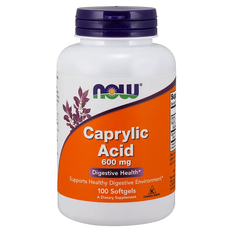 NOW FOODS Caprylic Acid 600mg 100 kaps.