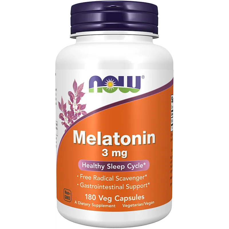 NOW FOODS Melatonin 3mg 180 kaps.