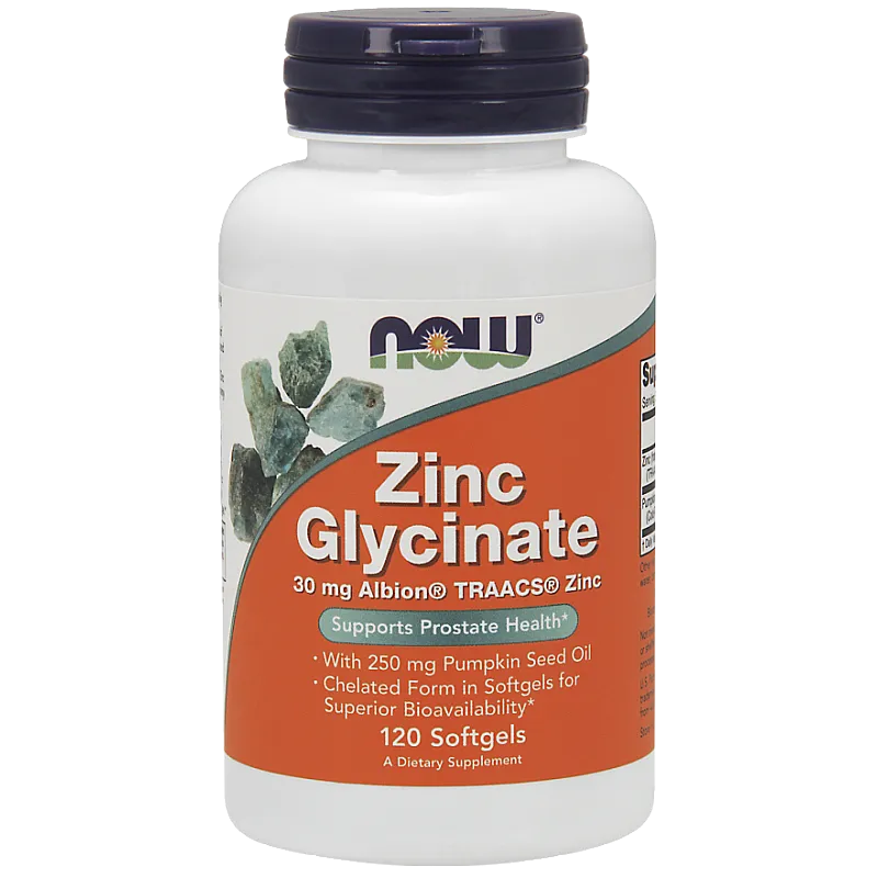 NOW FOODS Zinc Glycinate 30mg 120 kaps.