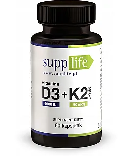 SUPPLIFE Witamina D3 4000 IU + K2 MK-7 60 kaps.