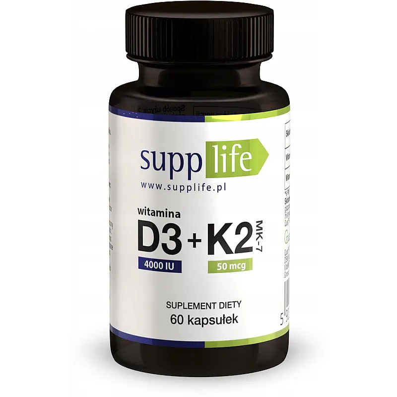 SUPPLIFE Witamina D3 4000 IU + K2 MK-7 60 kaps.