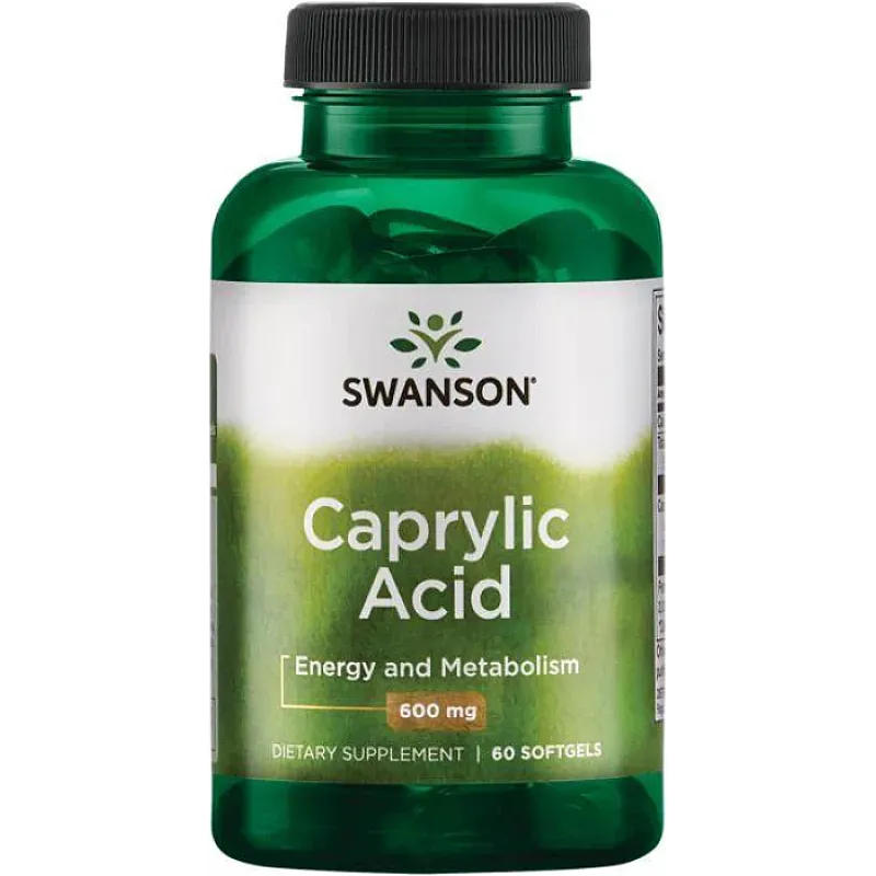 SWANSON Caprylic Acid 600mg 60 kaps.