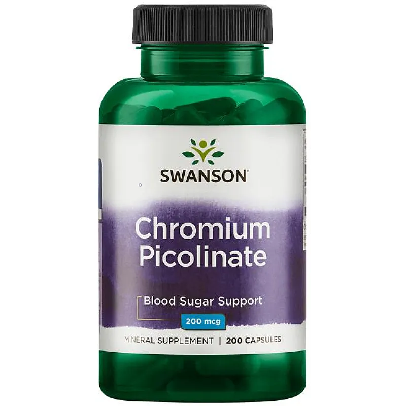 SWANSON Chromium Picolinate 200mcg 200 kaps.