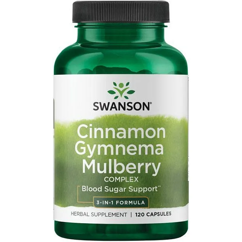 SWANSON Cinnamon Gymnema Mulberry Complex 120 kaps.