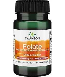 SWANSON Folate Quatrefolic 400mcg 30 kaps.