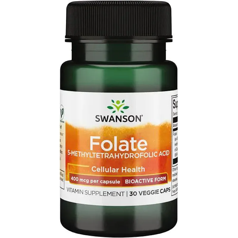 SWANSON Folate Quatrefolic 400mcg 30 kaps.