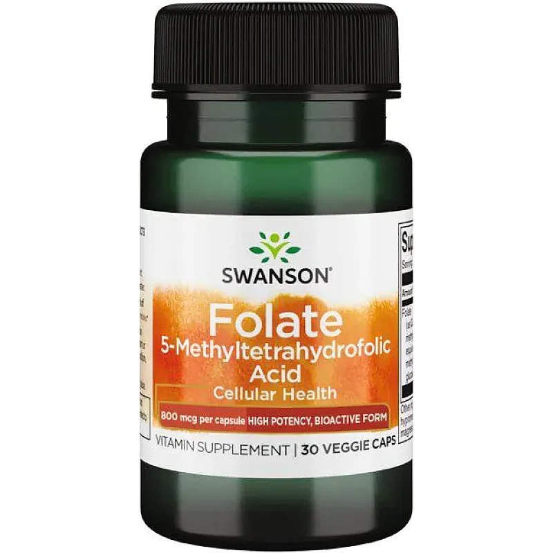 SWANSON Folate 800mcg 30 kaps.