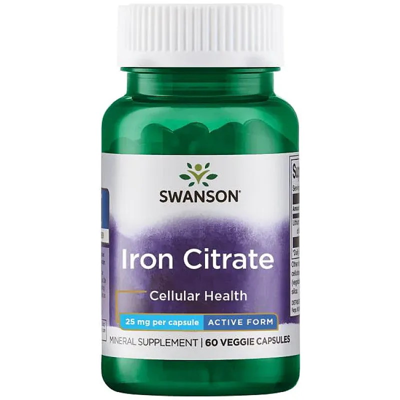 SWANSON Iron Citrate 25mg 60 kaps.