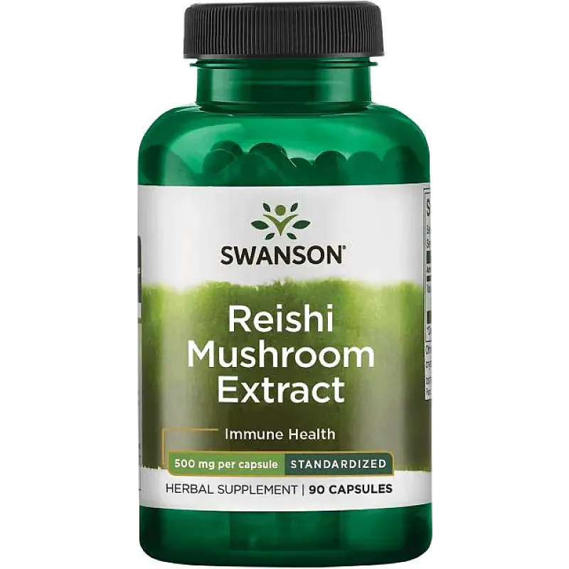 SWANSON Reishi Mushroom 500mg 90 kaps.